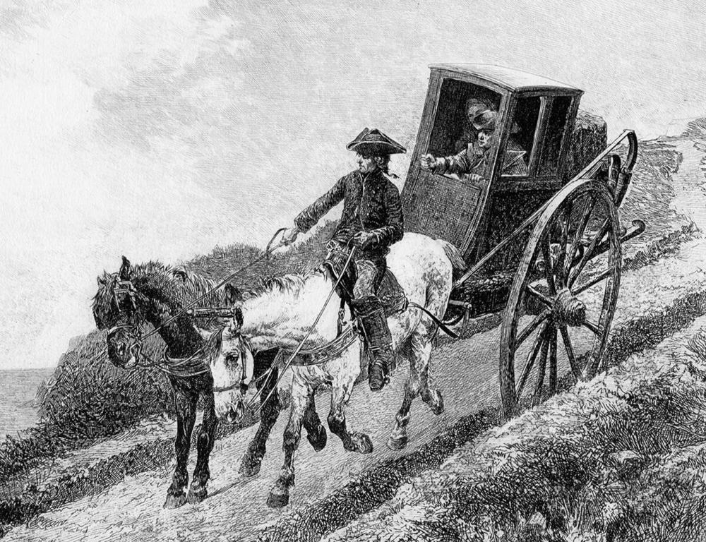 Artwork by Jean-Richard Goubie, The Postillion, Made of Antique Steel Engraving On Wove Paper