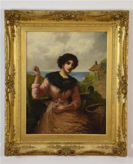 Mending the nets by J. Mccolvin, 19th century