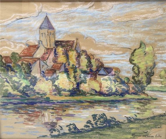 Village by the river by Armand Guillaumin II
