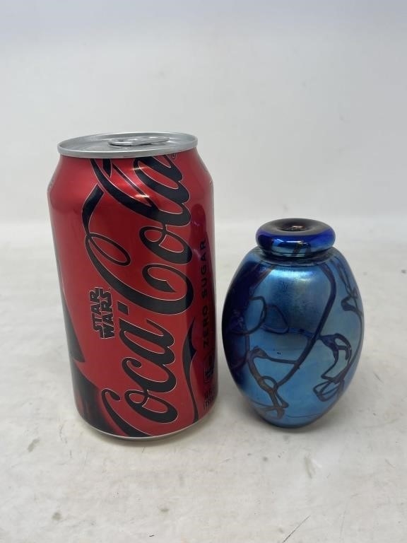 Artwork by Eric Eickholt, perfume bottle paperweight, Made of Glass