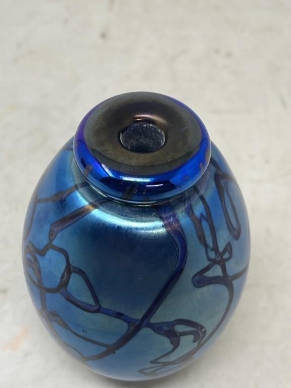 Artwork by Eric Eickholt, perfume bottle paperweight, Made of Glass