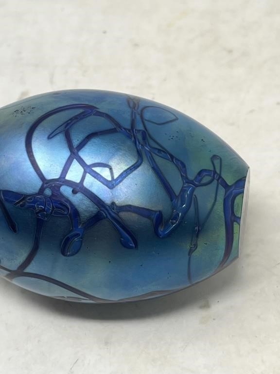 Artwork by Eric Eickholt, perfume bottle paperweight, Made of Glass