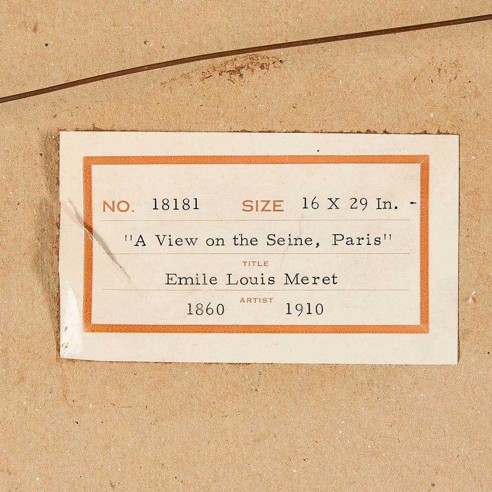 Artwork by Émile-Louis Méret, View on the Seine, Made of Oil On Canvas
