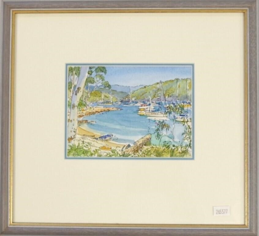 Artwork by Christine Hill, Harbour scene, Made of Watercolur On Paper