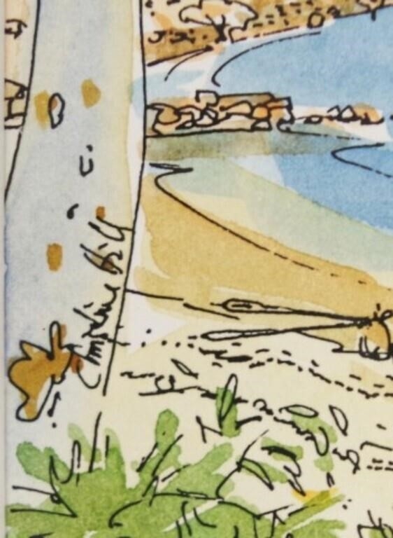 Artwork by Christine Hill, Harbour scene, Made of Watercolur On Paper