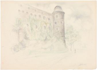 View of the Paradise Tower of the Vyborg Castle - Alexander Lukich Rotach