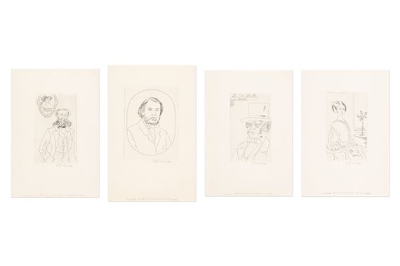 4 rytiny ke knize Turgeněv - Milostný kruh - Jiri Svengsbir