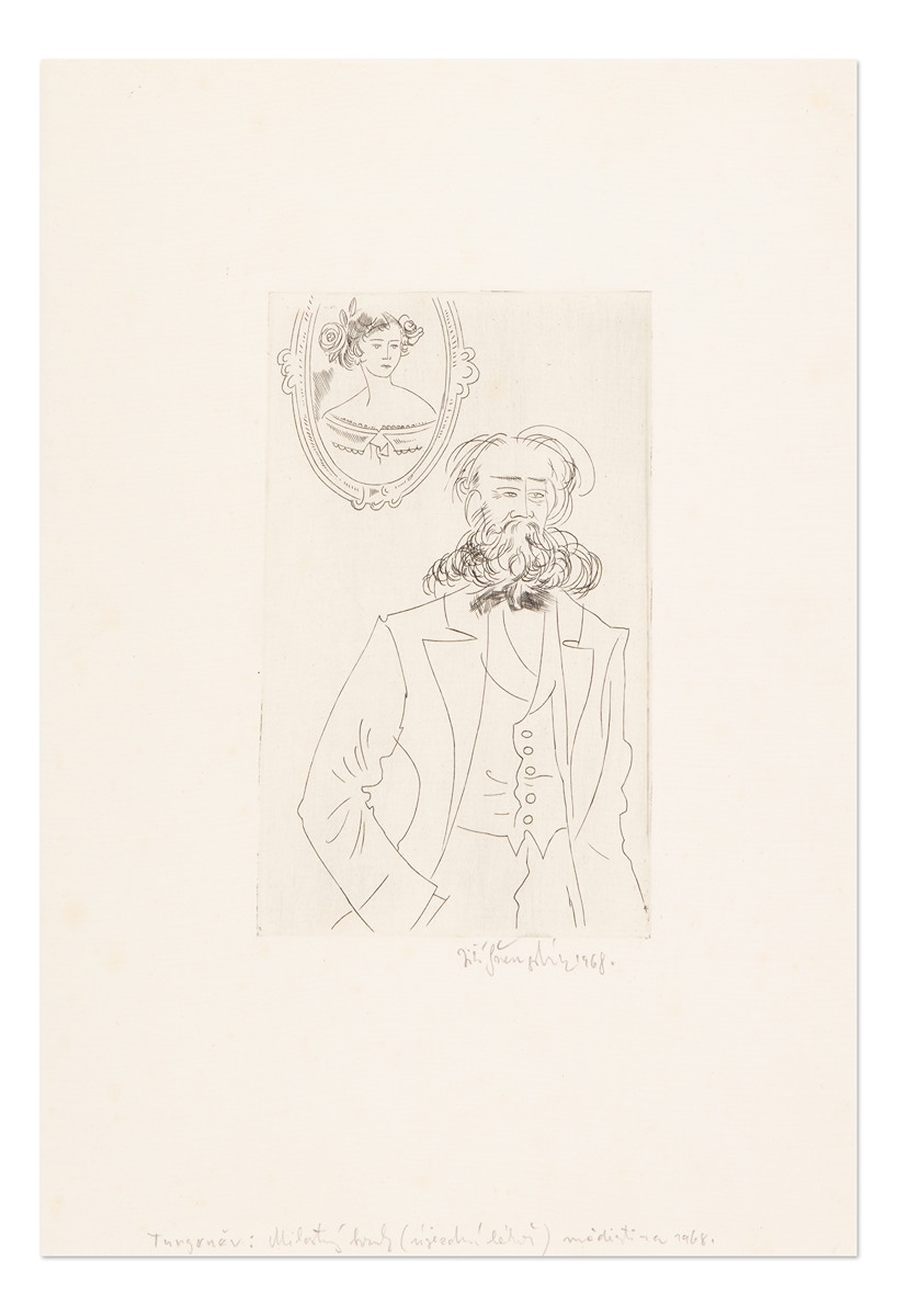 Artwork by Jiri Svengsbir, 4 rytiny ke knize Turgeněv - Milostný kruh, Made of MäDirytiny Na Papã­ÅE