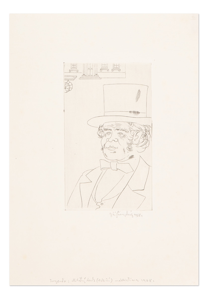 Artwork by Jiri Svengsbir, 4 rytiny ke knize Turgeněv - Milostný kruh, Made of MäDirytiny Na Papã­ÅE