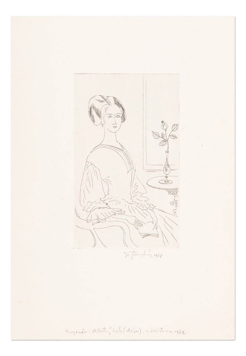 Artwork by Jiri Svengsbir, 4 rytiny ke knize Turgeněv - Milostný kruh, Made of MäDirytiny Na Papã­ÅE