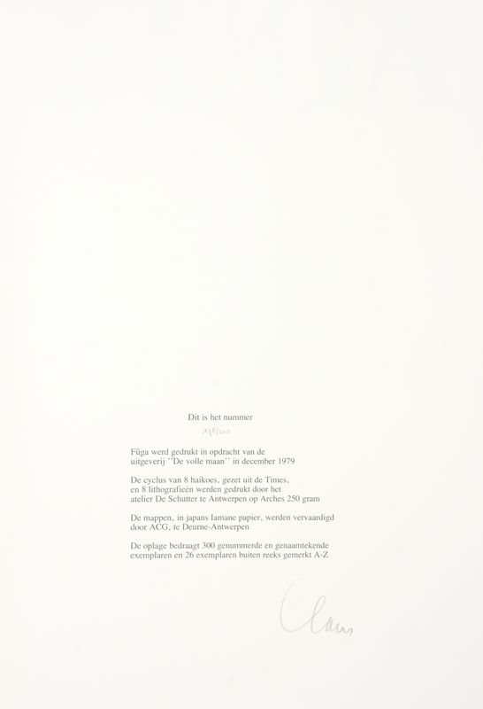 Artwork by Hugo Claus, Fûga, Made of Papier