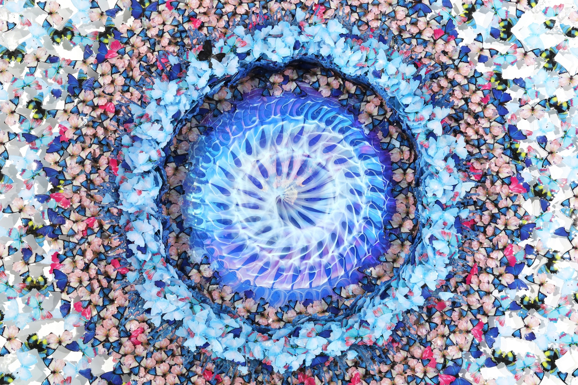 Artwork by Annalù, Annalù (A. Boeretto) | Dreamcatcher Oriental Flower, Made of glass, paper, ink and polycarbonate