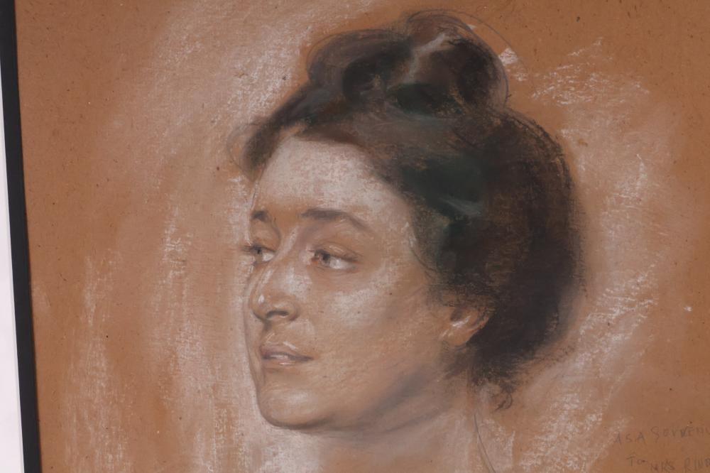 Artwork by Jerome Myers, Mrs. Rindskopf, Made of Pastel And Pencil On Board