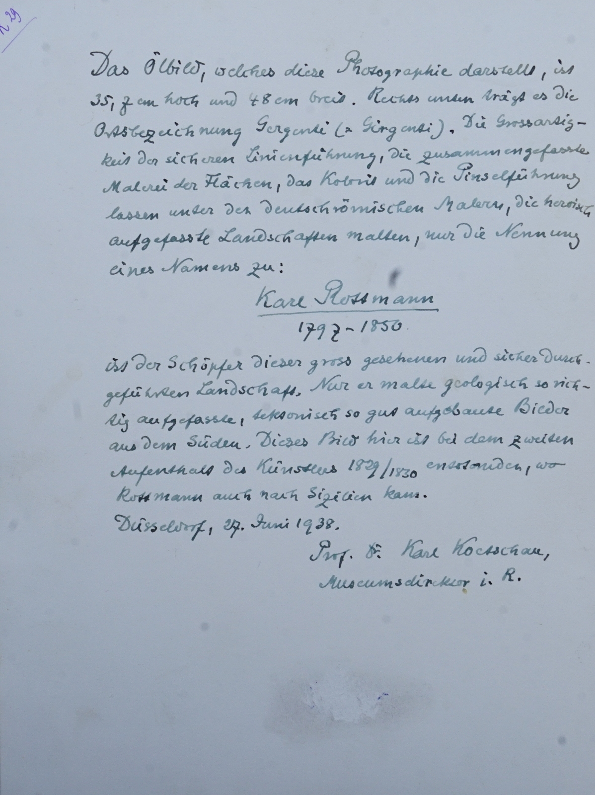 Artwork by Carl Rottmann, Ansicht von Agrigent (Girgenti, Made of Öl Auf Papier Auf Holzplatte Kaschiert