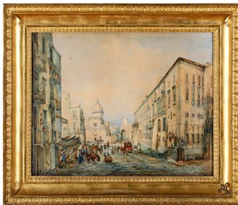 Veduta di Piazza della Vicaria a Napoli - Consalvo Carelli