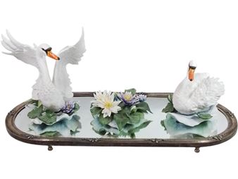 Porcelain Swans, Waterlily - Edward Marshall Boehm