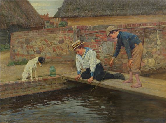 Ralph Hedley | Boy Fishing | MutualArt