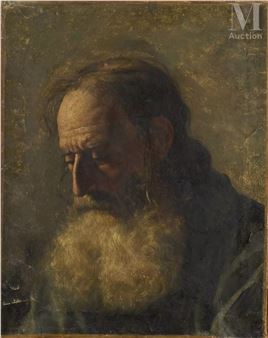 Portrait d'un Rabbin - French School, 19th Century