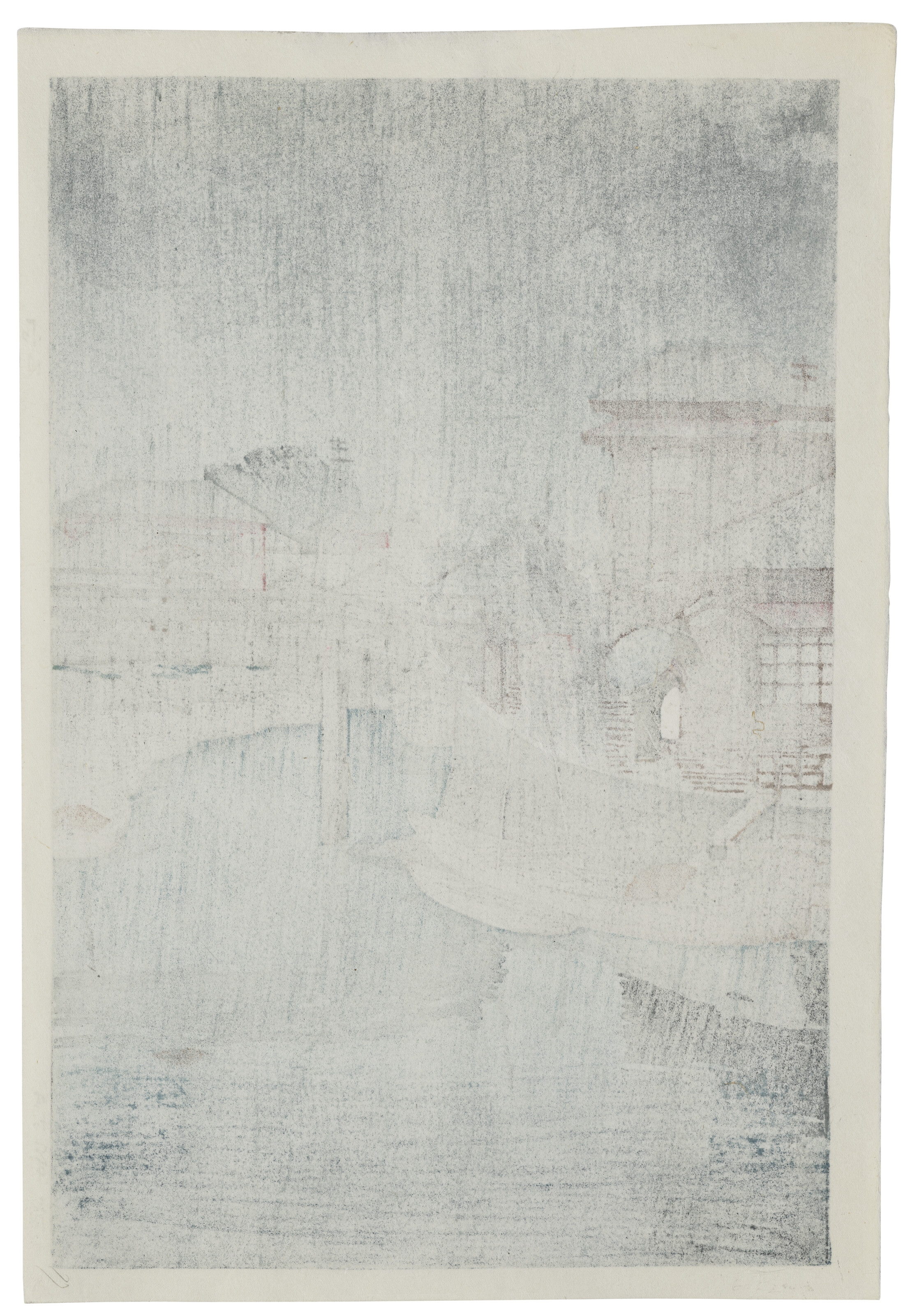 Artwork by Hasui Kawase, Shinagawa, Made of Woodblock print