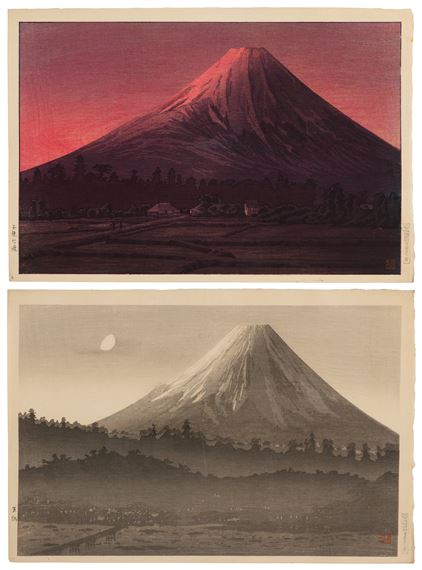 A group of two prints of Mount Fuji