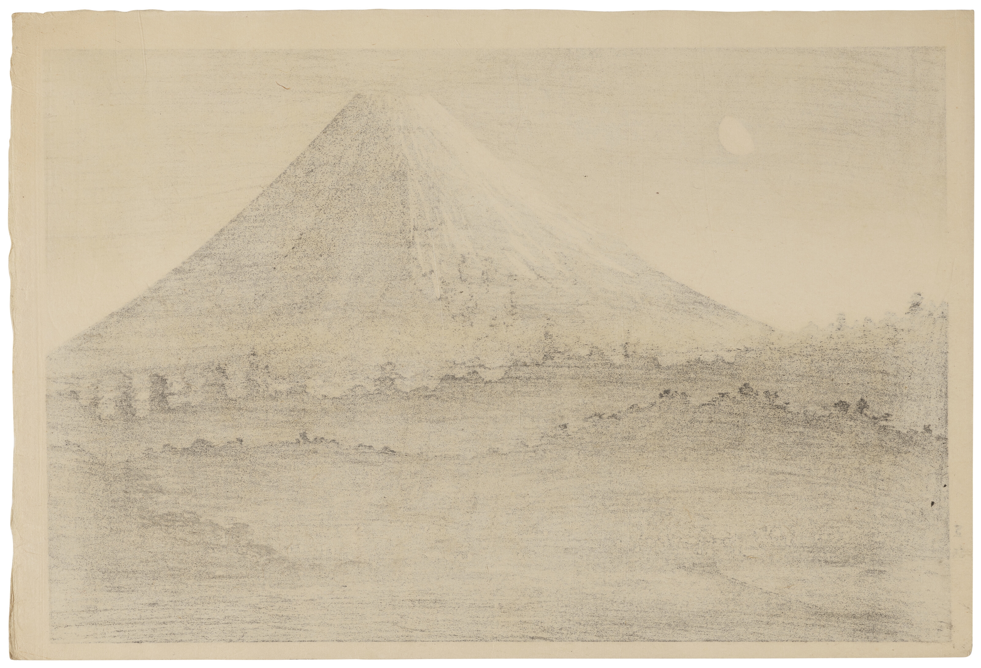 Artwork by Takahashi Shōtei, A group of two prints of Mount Fuji, Made of Woodblock prints