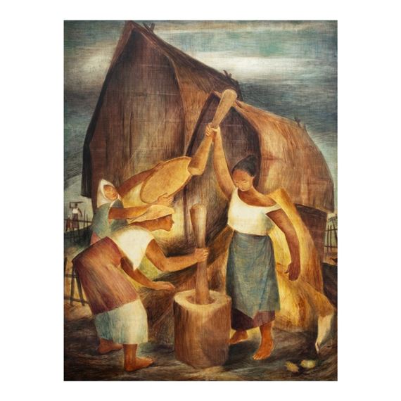 Pounding Rice by Anita Magsaysay-Ho, 1947