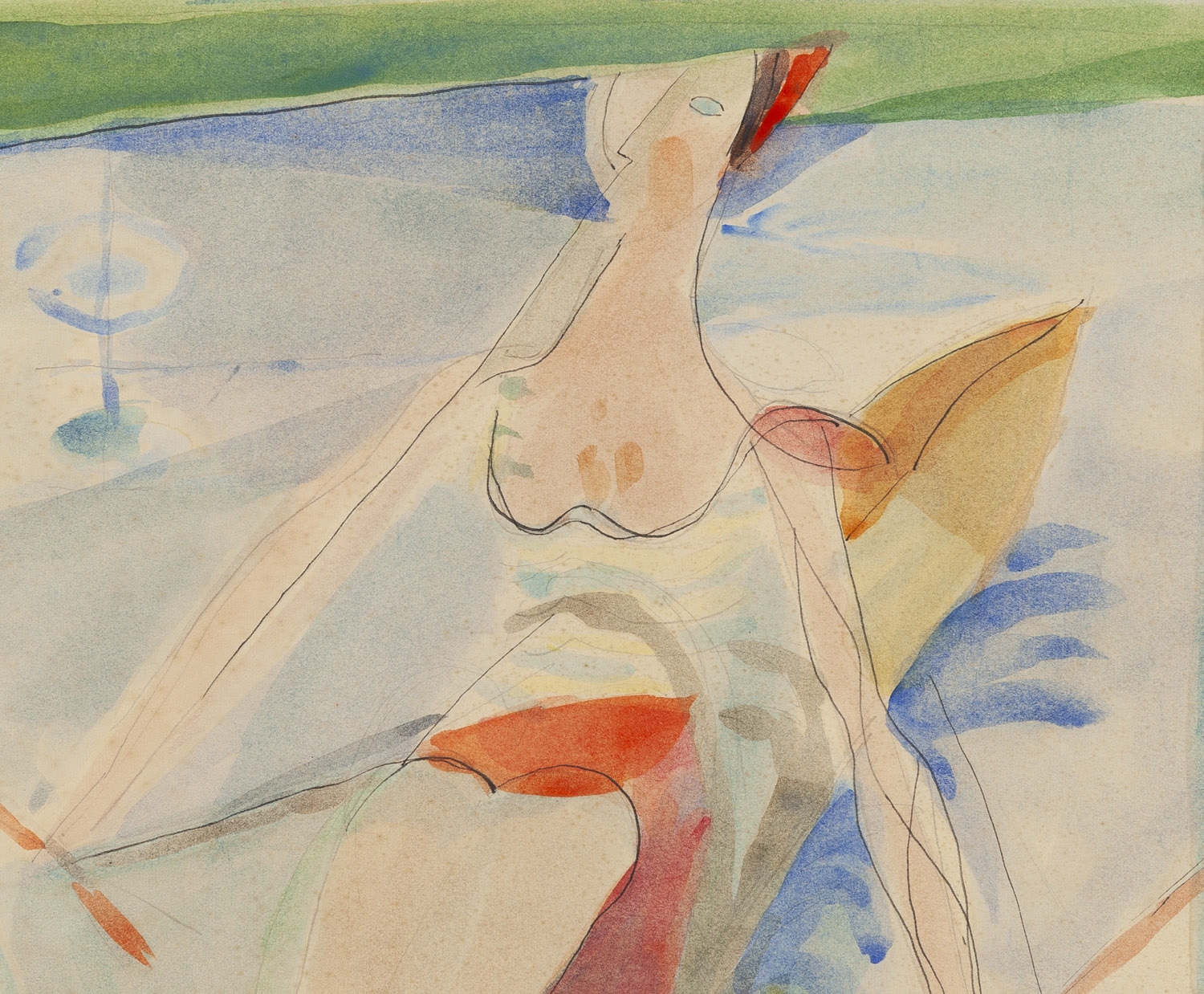 Artwork by Hanna Pachniewska-Betley, Rowing Woman, Made of Watercolour, Ink/Paper