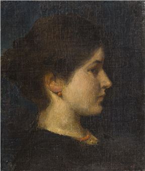 Portrait of a brunette in profile - Anna Bilinska