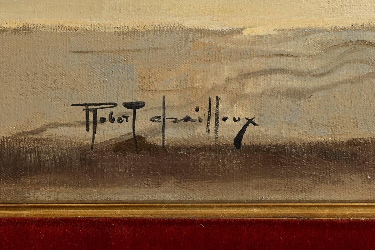 Artwork by Robert Chailloux, Still Life - Pewter Jug of Thistles with Bread, Made of Oil On Canvas