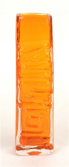 WHITEFRIARS 'TOTEM POLE' GLASS VASE by Geoffrey Baxter