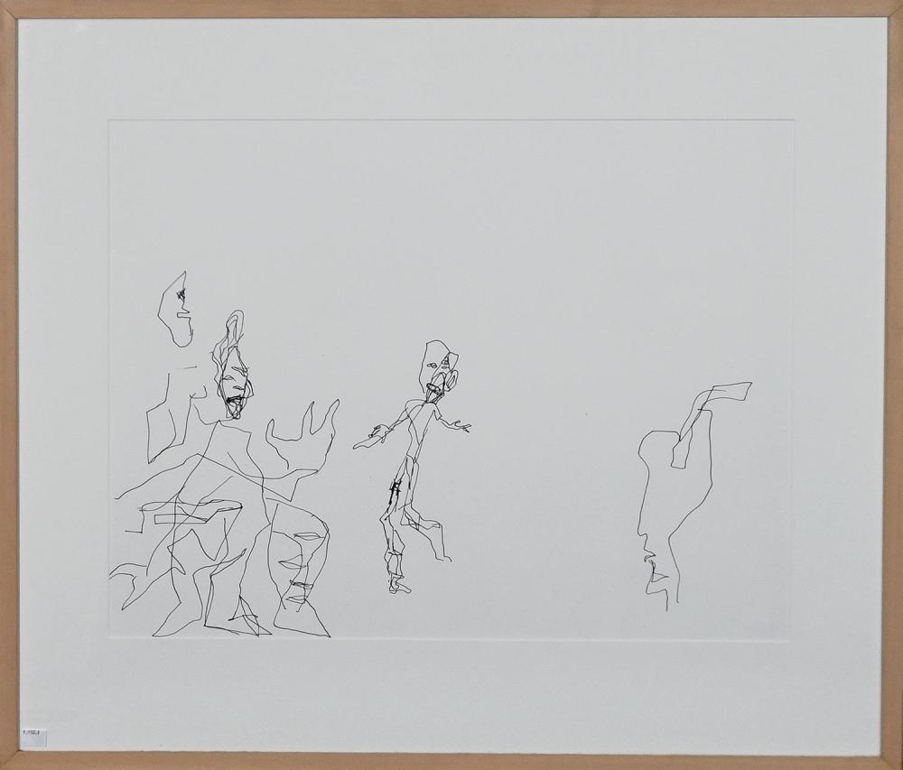 Artwork by Ken Whisson, THREE WORLD FACES, Made of Ink On Paper