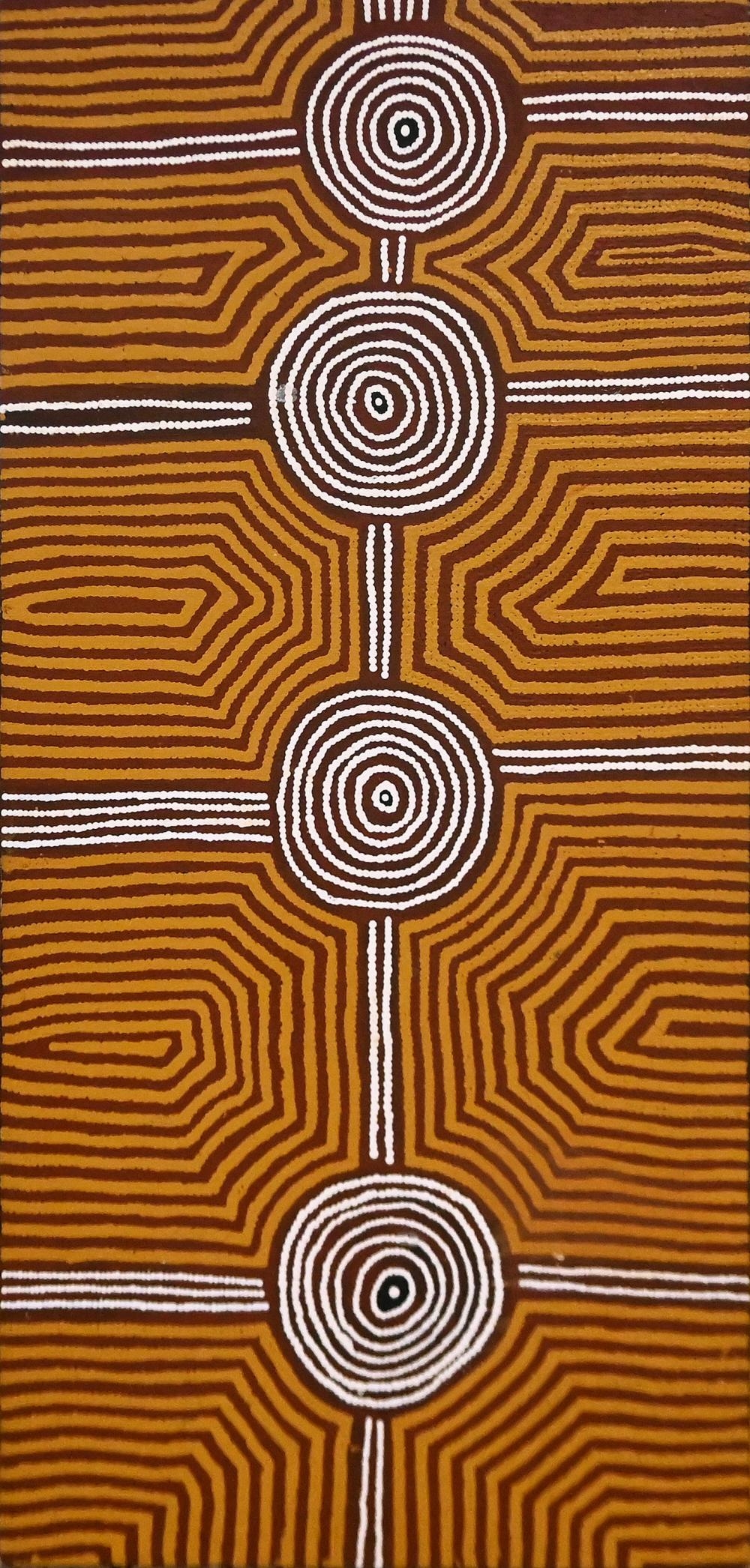 Artwork by Ray James Tjangala, UNTITLED, Made of Synthetic Polymer Paint On Linen