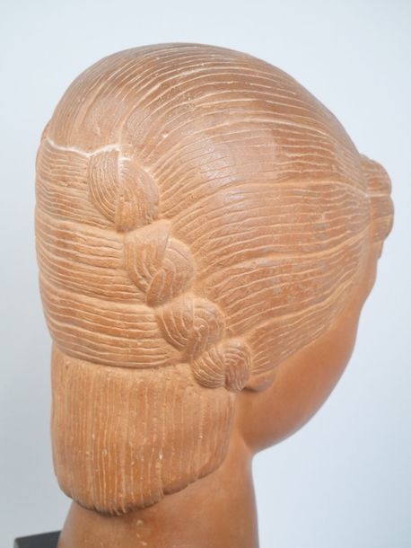 Artwork by Oskar Samoylovich Meshchaninov, Woman's head, Made of Terracotta