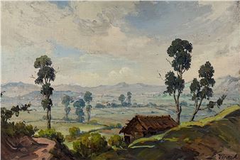 Landscape Oil On Board - José Yépez Arteaga