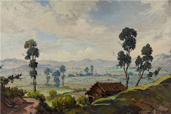 Landscape Oil On Board - José Yépez Arteaga