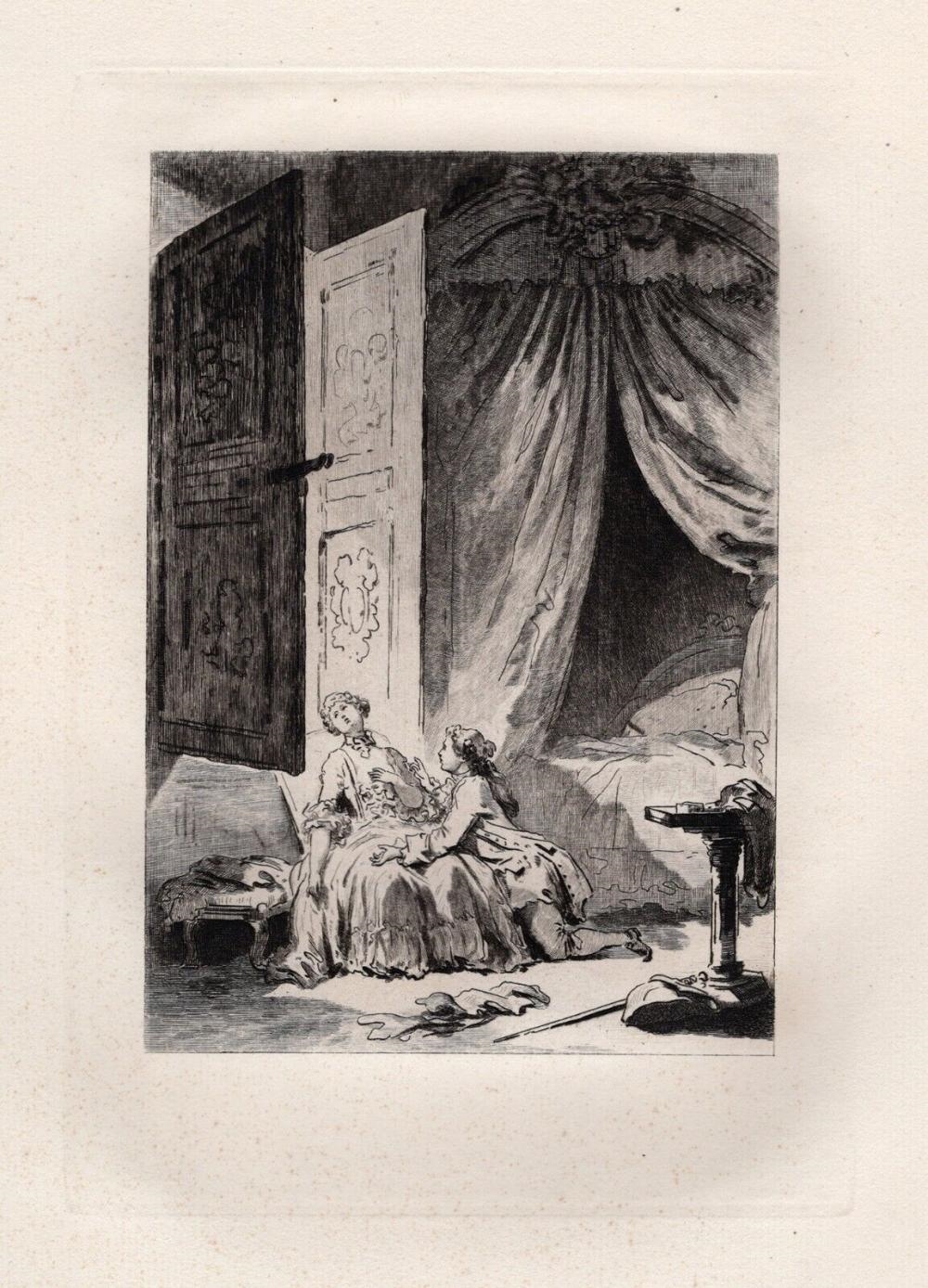Artwork by Jean-Honoré Fragonard, Limited 1800s Etching, Made of Etching On Laid Paper