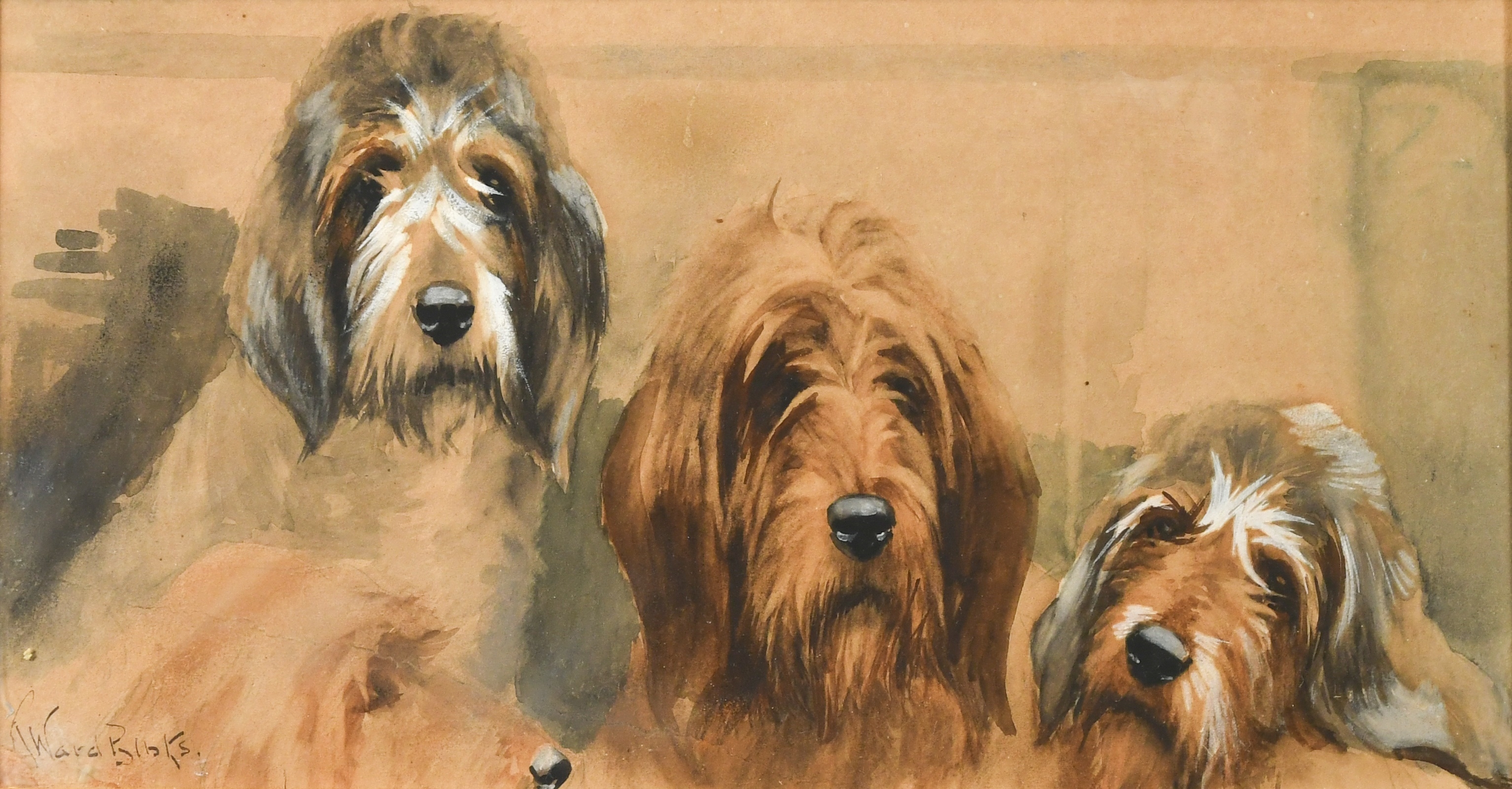 Reuben Ward Binks | Two studies of Otterhounds | MutualArt