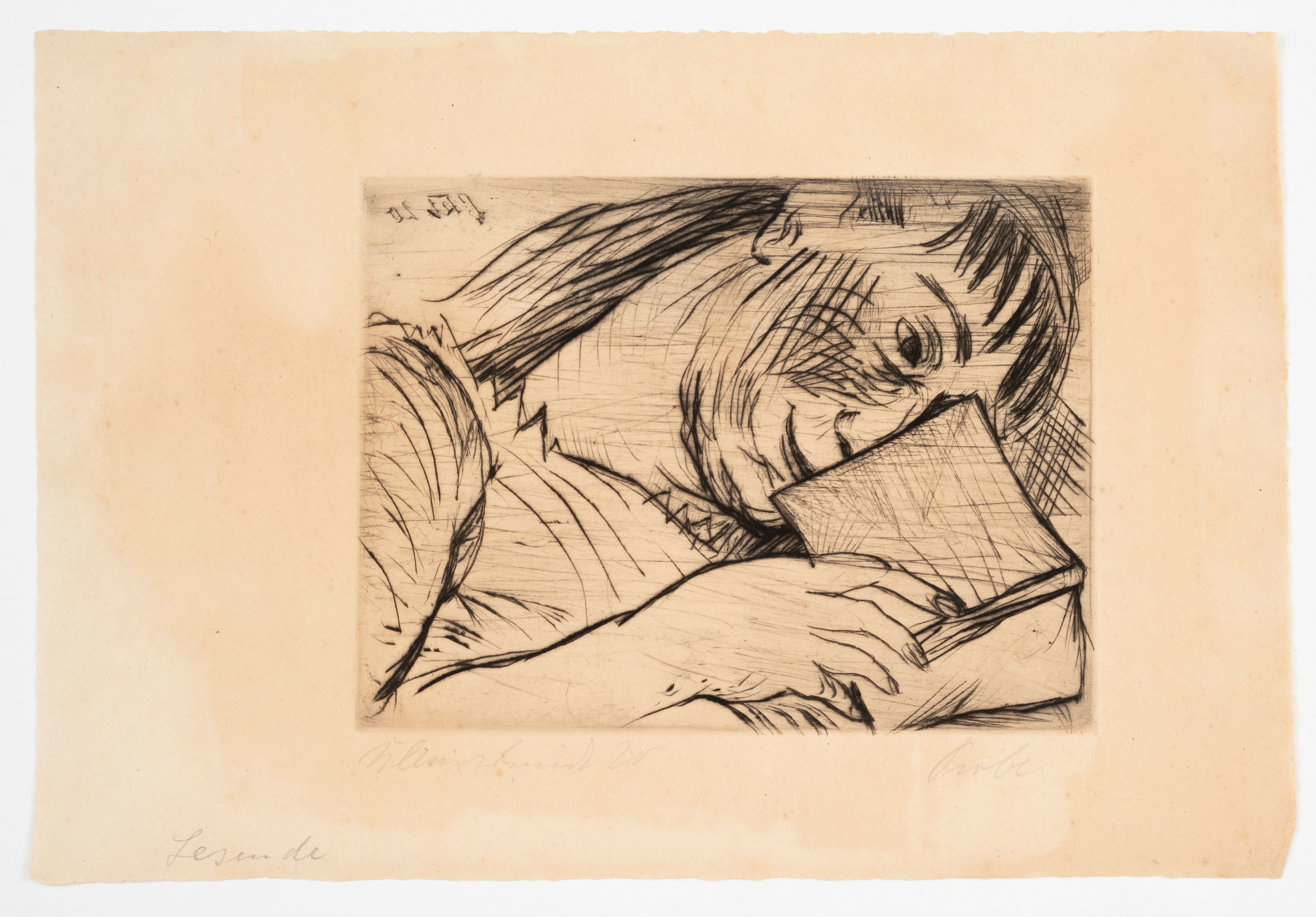 Artwork by Paul Kleinschmidt, Lesende, Made of Etching On Wove Paper