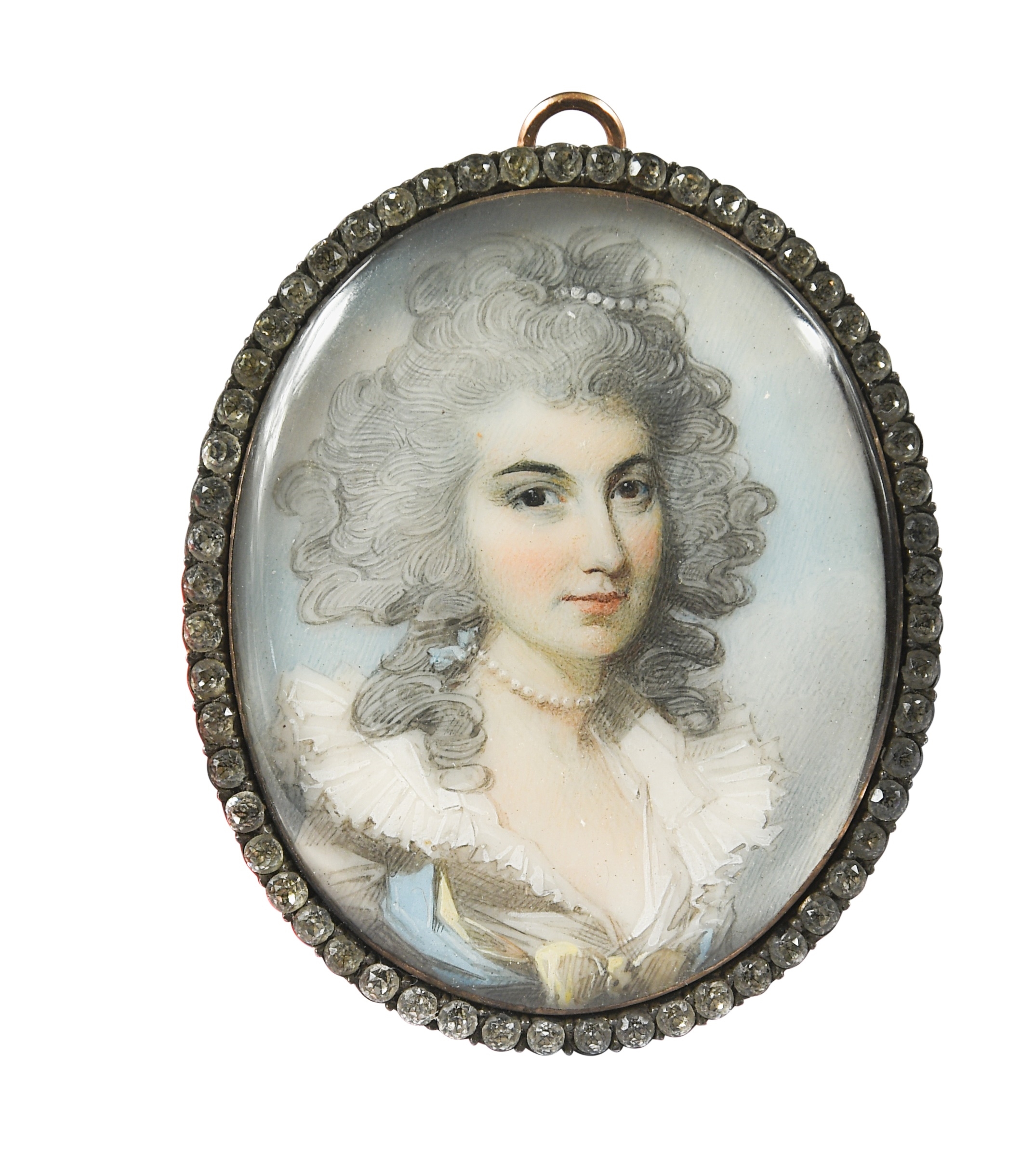 George Engleheart | Portrait of a lady in white dress with yellow ...