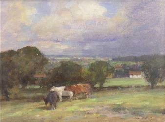 Cattle in a Norfolk landscape - Owen Waters