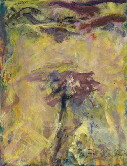 Untitled (purple and yellow composition