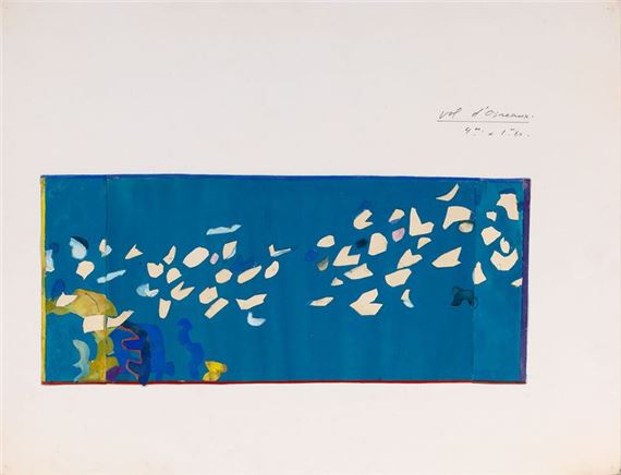 Set of 6 gouaches and collages on paper