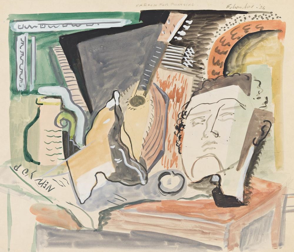 Artwork by Louis Schanker, Untitled, Made of Gouache On Paper