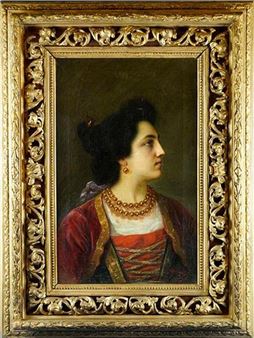 Ritratto di donna con collana di coralli - Mariani