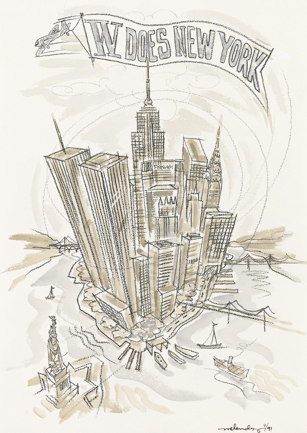 Artwork by Robert Melendez, Untitled, Made of Prisma Pencil And Gouache On Wove Cardstock