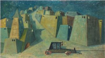 Samochód w miasteczku - ilustracja do Króla Maciusia I - Wladyslaw Lam