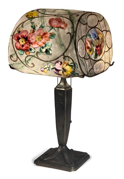 Puffy Floral Table Lamp - Pairpoint Glass Company