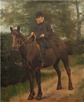 Portrait of a gentleman on horseback - E. Lancaster