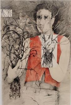 Massive Mix Media Portrait-Ghitta Caiserman-Roth - Ghitta Caiserman-Roth