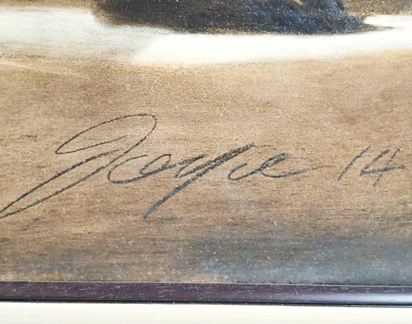 Artwork by Lung Yuet Ching, LARGE ORNATELY CARVED GILT FRAMED OIL MONOCHROME PAINTING OF A NUDE LADY RECLINING ON A CHAISE LOUNGE SIGNED BY JOYCE 2014, Made of Oil Monochrome